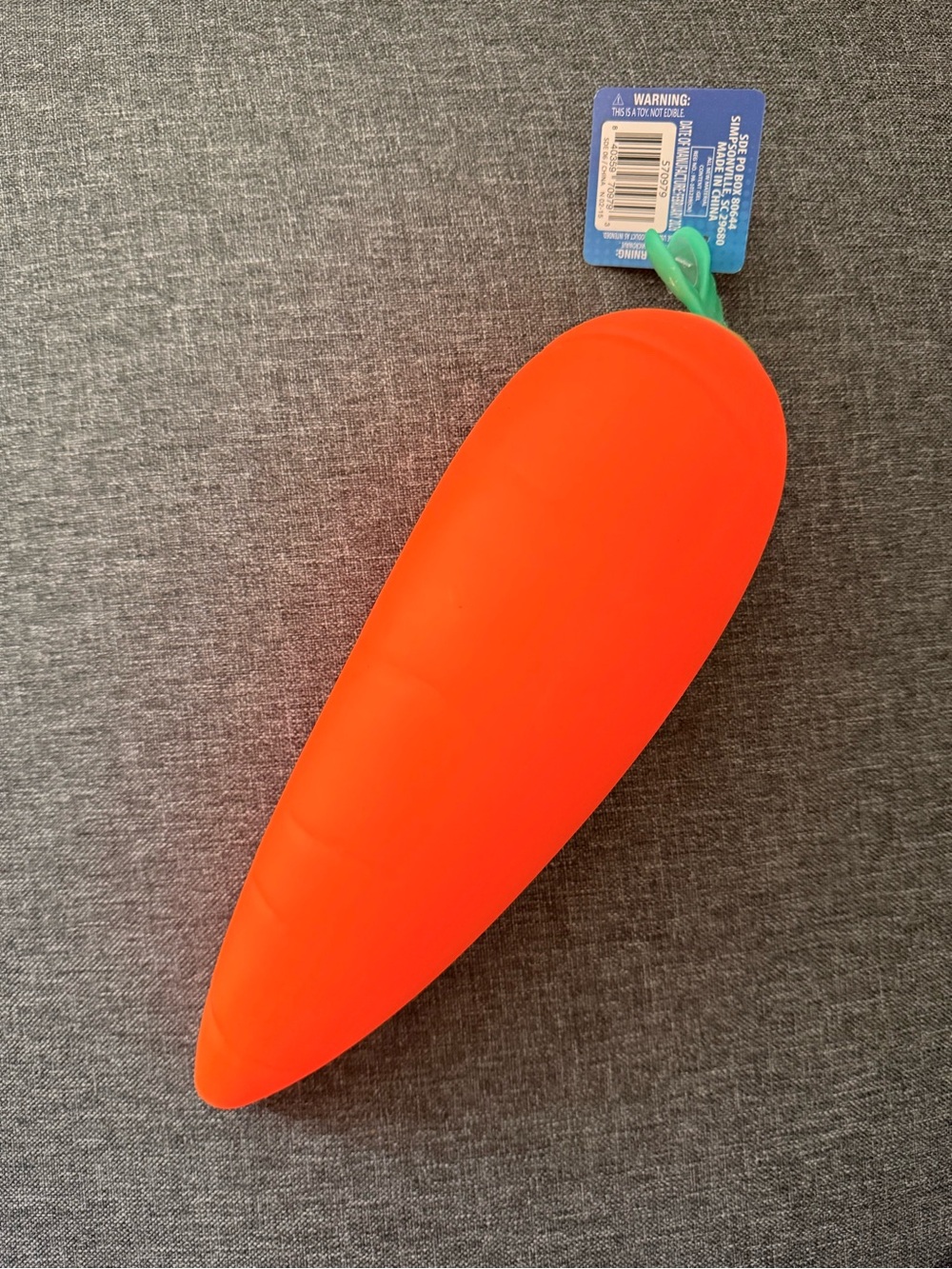 Squishy Orange Carrot Plush with Green Stem